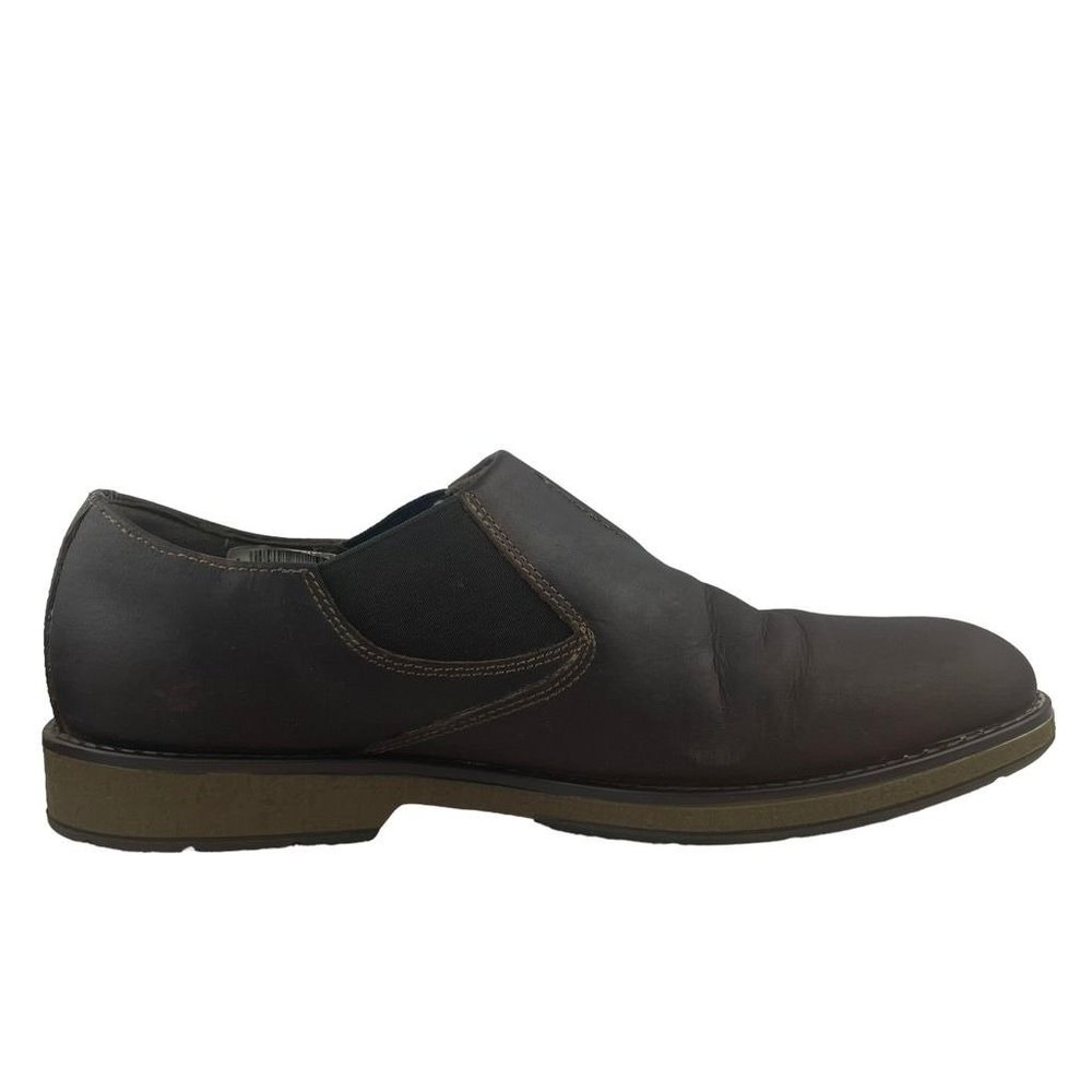 Clarks Mens J Hinman Step Slip-On Shoes Brown Leather Stretch Cushioned 9.5M - Picture 5 of 9